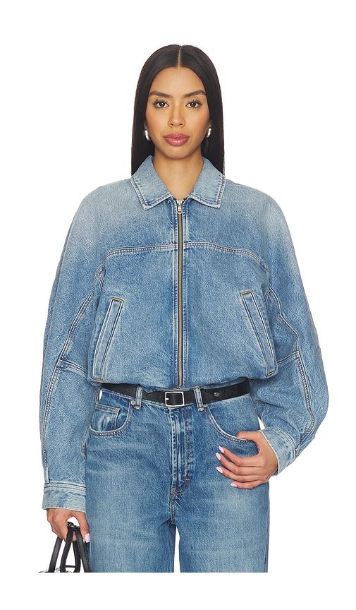 Dixon Cocoon Bomber Jacket in Blue. - size L (also in M) - AGOLDE - Modalova