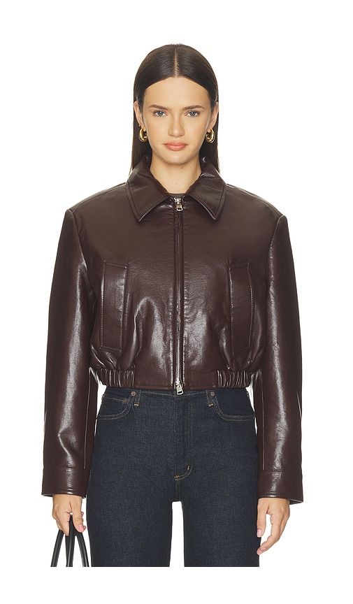 Nahla Cropped Jacket in Brown. - size L (also in M, S, XS) - AGOLDE - Modalova