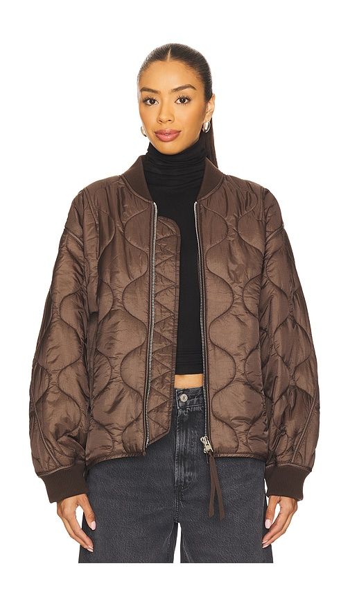 Isla Quilted Jacket in Brown. - size M (also in XS) - AGOLDE - Modalova