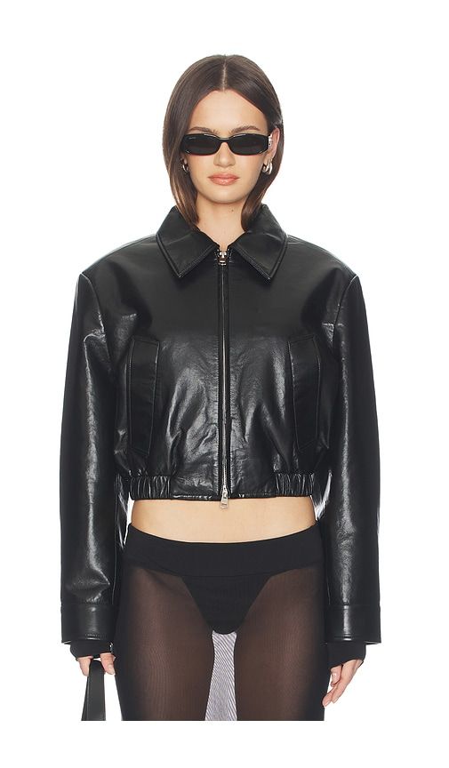 Nahla Cropped Jacket in Black. - size L (also in M, S, XL, XS) - AGOLDE - Modalova