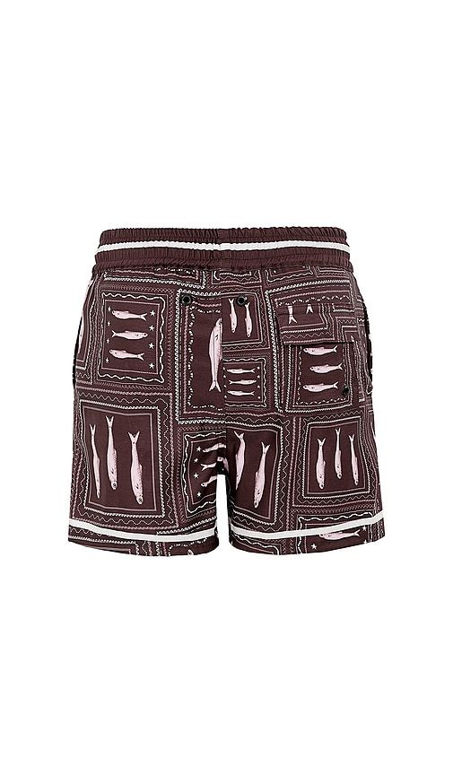Kids Nick Basket Swim Short in Chocolate. - size 2 (also in 4) - Agua Bendita - Modalova