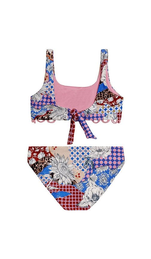 Dolce Quilt Bikini Set in Blue,Burgundy. - size 2 (also in 6) - Agua Bendita - Modalova