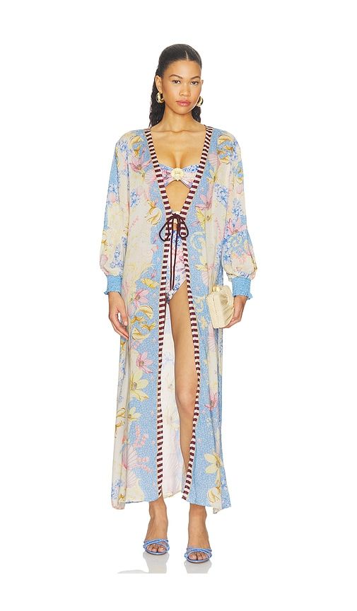 X REVOLVE Isabelle Tunica Robe in - Agua Bendita - Modalova