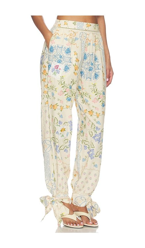 Zaida Bleu Pants in Beige. - size L (also in M, S) - Agua Bendita - Modalova