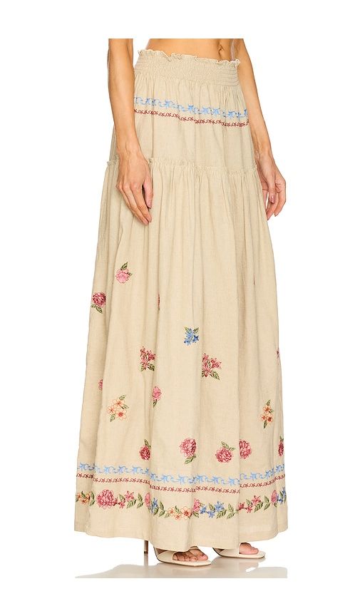 Jenna Blush Maxi Skirt in Tan. - size L (also in M, S) - Agua Bendita - Modalova