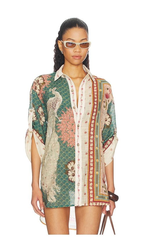 Chrissy Plume Top in Sage,Beige. - size L (also in M, S) - Agua Bendita - Modalova