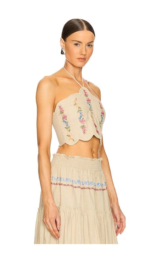 Serenity Blush Halter Top in Tan. - size L (also in M, S) - Agua Bendita - Modalova