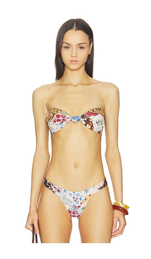 Lucille Quilt Bikini Top in White. - size L (also in M) - Agua Bendita - Modalova