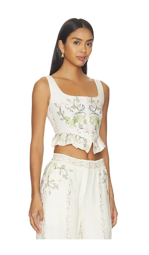 Eslabon Anhelo Top in Cream. - size L (also in S, XS) - Agua by Agua Bendita - Modalova
