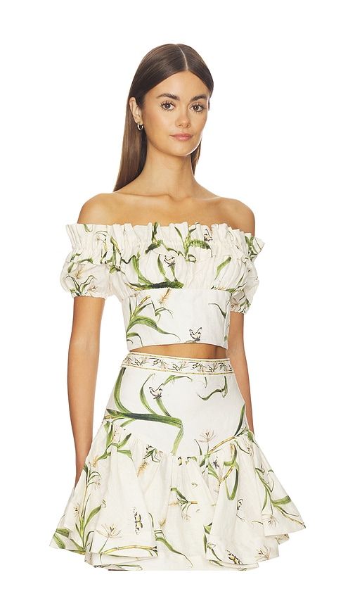 Pimienta Cropped Top in White. - size L (also in M, XS) - Agua by Agua Bendita - Modalova