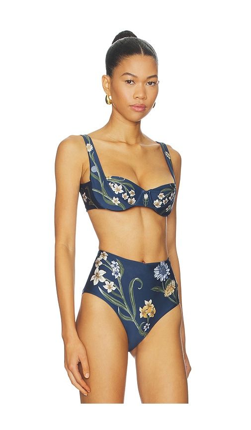 Zucchini Bikini Top in Navy. - size M (also in S, XS) - Agua by Agua Bendita - Modalova
