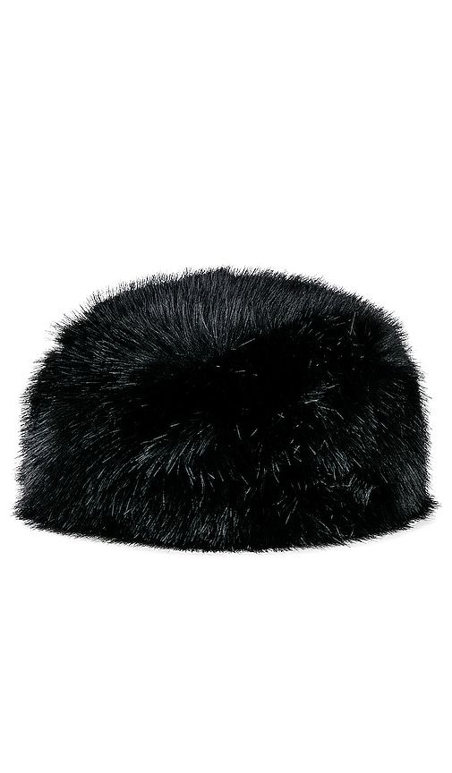 Faux Fox Hat in Black - Adrienne Landau - Modalova