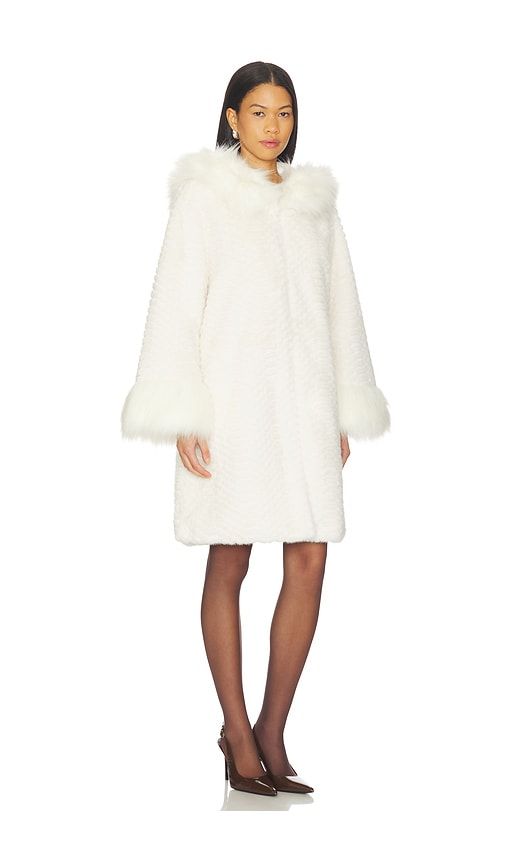 Cecilia Coat in White. - size L (also in M, S) - Adrienne Landau - Modalova