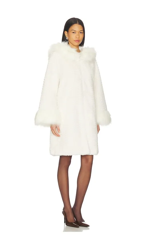 Cecilia Coat in White. - size L (also in S) - Adrienne Landau - Modalova