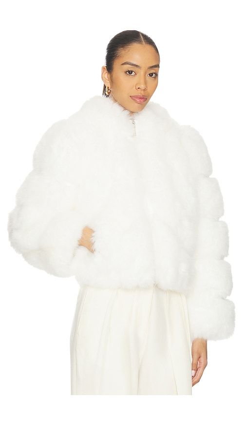 Icon Fur Jacket in White. - size L (also in M, S) - Adrienne Landau - Modalova