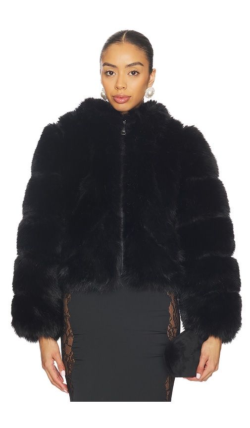 Icon Fur Jacket in Black. - size S (also in L) - Adrienne Landau - Modalova