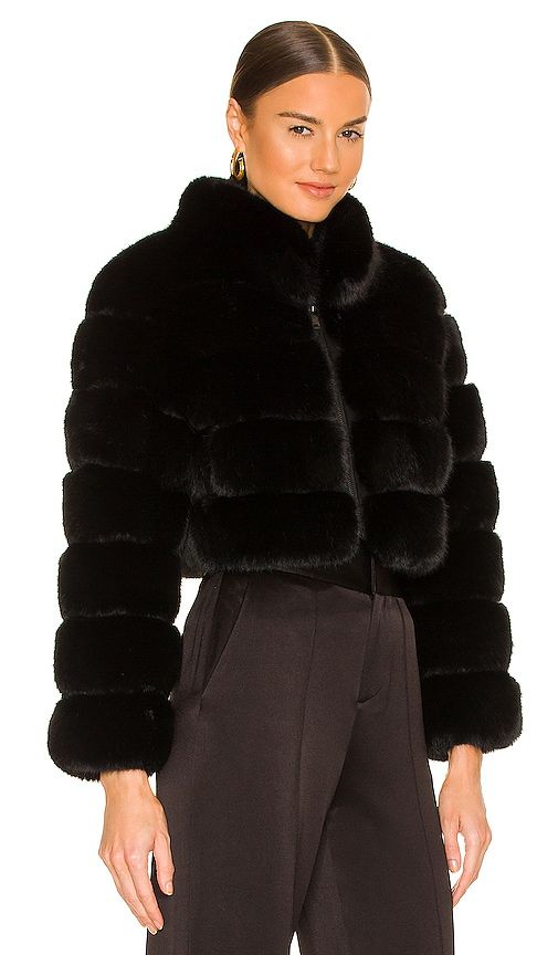 Faux Fox Fur Jacket in . - size S (also in M, L) - Adrienne Landau - Modalova