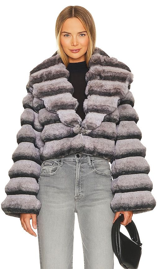 Faux Fur Chinchilla Jacket in . - size S (also in M, L) - Adrienne Landau - Modalova