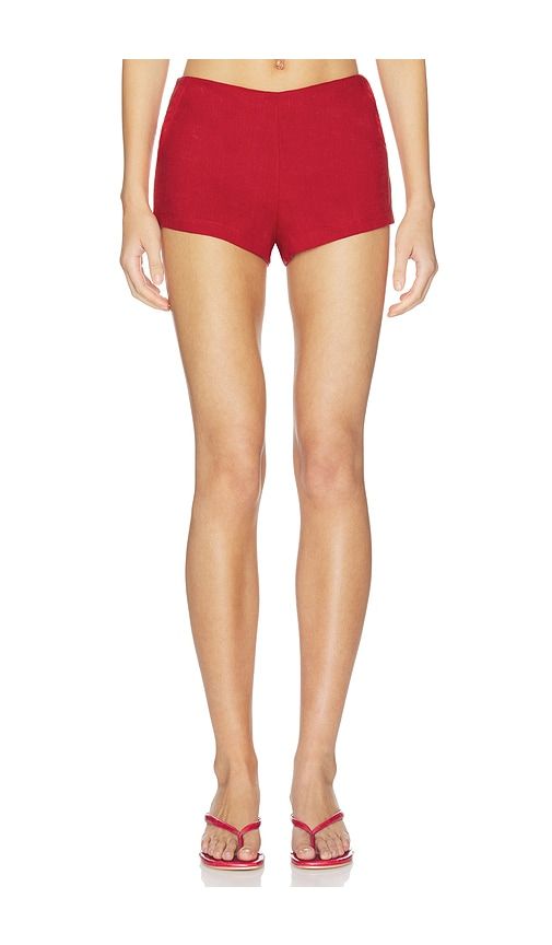 X REVOLVE Linen Flat Short in Red. - size L (also in M, S, XS) - AEXAE - Modalova
