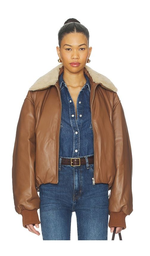 Leather Bomber Jacket in Brown. - size XS (also in S) - AEXAE - Modalova