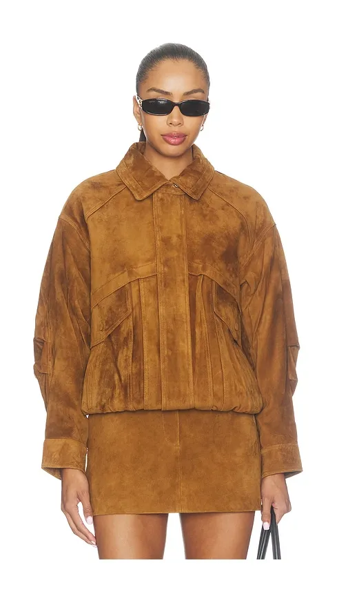 Leather Suede Rr Jacket in Brown. - size L (also in M, S, XS) - AEXAE - Modalova