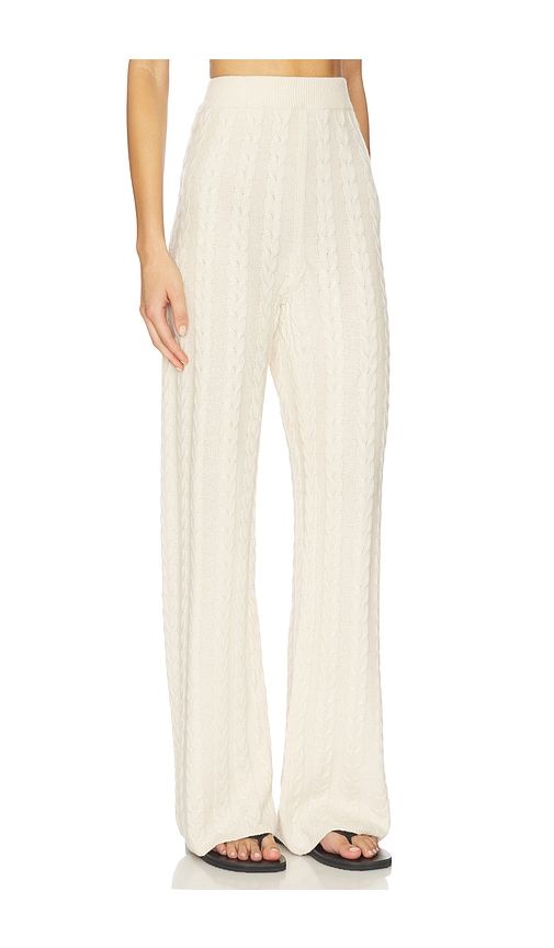 Cashmere Cable Straight Leg Pant in Beige. - size L (also in M, S, XS) - AEXAE - Modalova