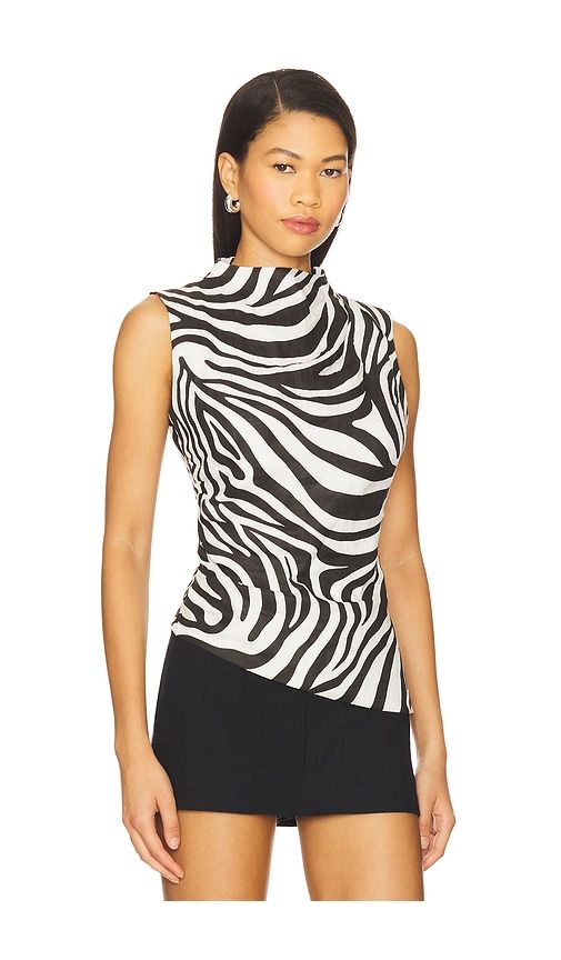 X REVOLVE Linen Ruched Top in Black,White. - size S (also in XS) - AEXAE - Modalova