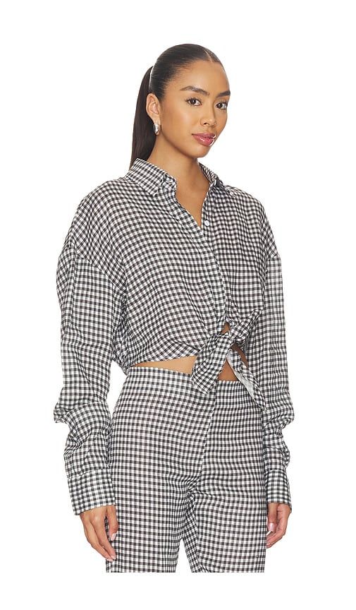 X REVOLVE Linen Shirt Tie Top in & White. - size L (also in M, S, XS, XXS) - AEXAE - Modalova