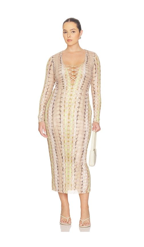 Cambria Dress in Beige,Green. - size L (also in M, S) - AFRM - Modalova