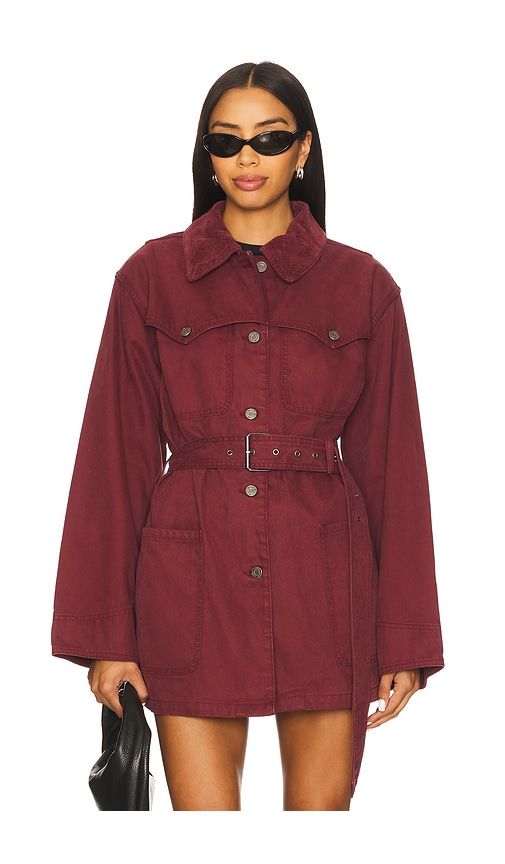 The Belted Workwear Jacket in Wine. - size M (also in S) - AFRM - Modalova