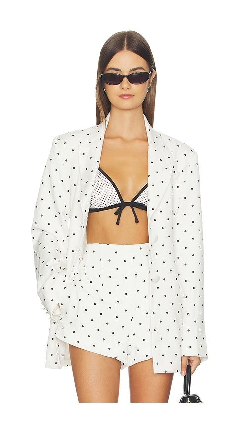 Edel Blazer in Blanc Pin Dot in White. - size L (also in XL, XS) - AFRM - Modalova