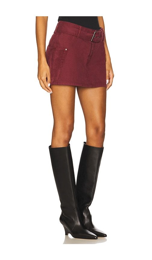 The Chippy Belted Micro Mini Skirt in Wine. - size 25 (also in 26, 27, 28, 29) - AFRM - Modalova
