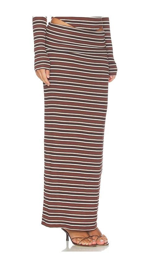 Esin Cozy Rib Skirt in Chocolate. - size L (also in M, S) - AFRM - Modalova