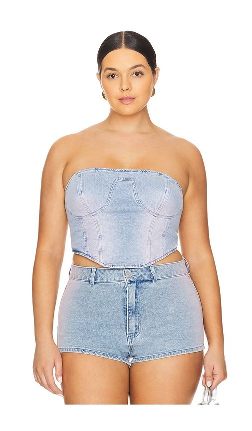 Reid Bustier in Denim-Light. - size XL (also in XXL) - AFRM - Modalova