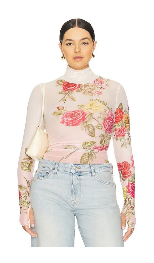 Zadie Mesh Top in Pink. - size S (also in XS) - AFRM - Modalova