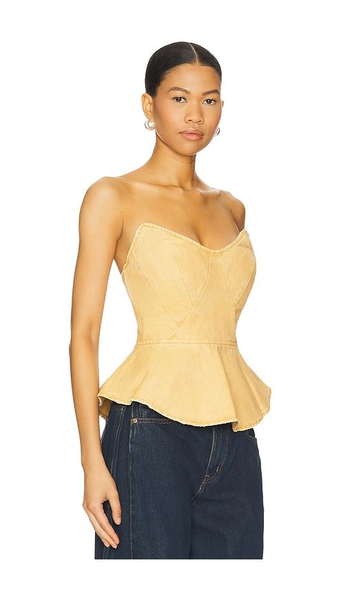 The Princess Peplum Top in Tan. - size L (also in M) - AFRM - Modalova