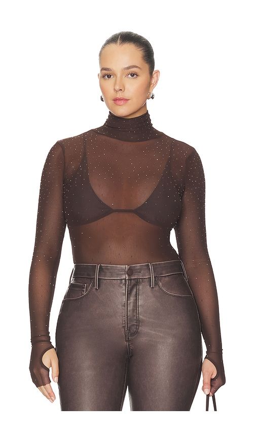 Milo Dew Drop Bodysuit in Brown. - size 1X (also in L, M, XXL) - AFRM - Modalova