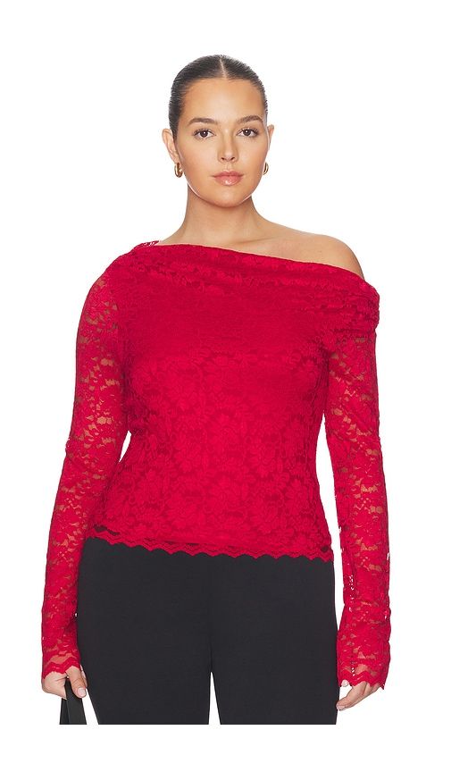 Barry Silken Lace Top in Red. - size S (also in XS) - AFRM - Modalova