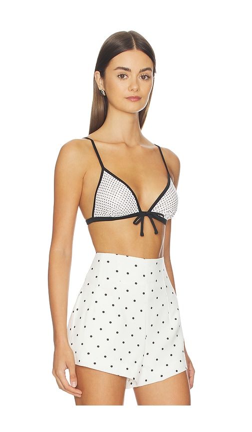 Jade Bra Top in White Mini Dot in White. - size L (also in M, S, XL, XS) - AFRM - Modalova