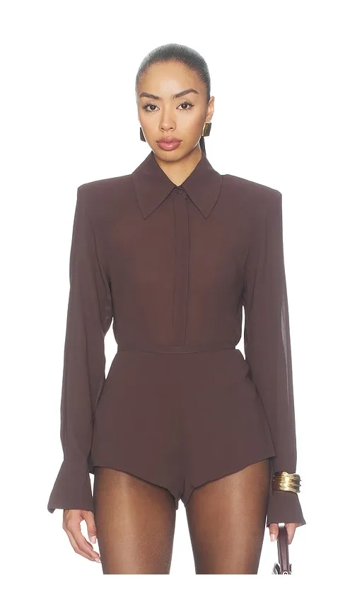 Caroline Top in Chocolate. - size 1X (also in L, M, S, XL, XS) - AFRM - Modalova