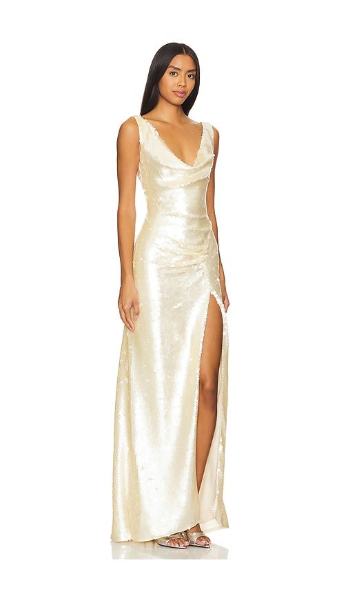 X REVOLVE Proserpina Gown in Metallic Gold. - size 2 (also in 0, 6) - AKNVAS - Modalova