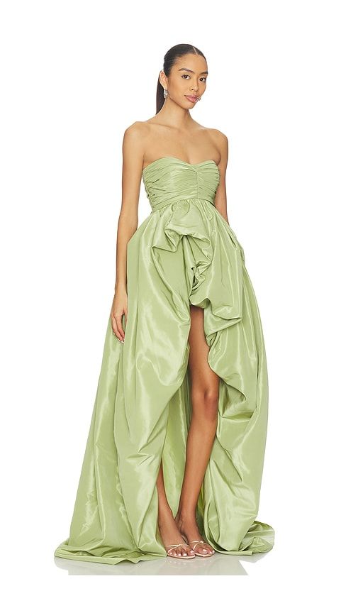 Evy Taffeta Gown in Sage. - size 12 (also in 8) - AKNVAS - Modalova