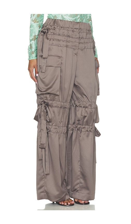 Odin Satin Trousers in Grey. - size 0 (also in 2, 4, 6, 8, 10) - AKNVAS - Modalova