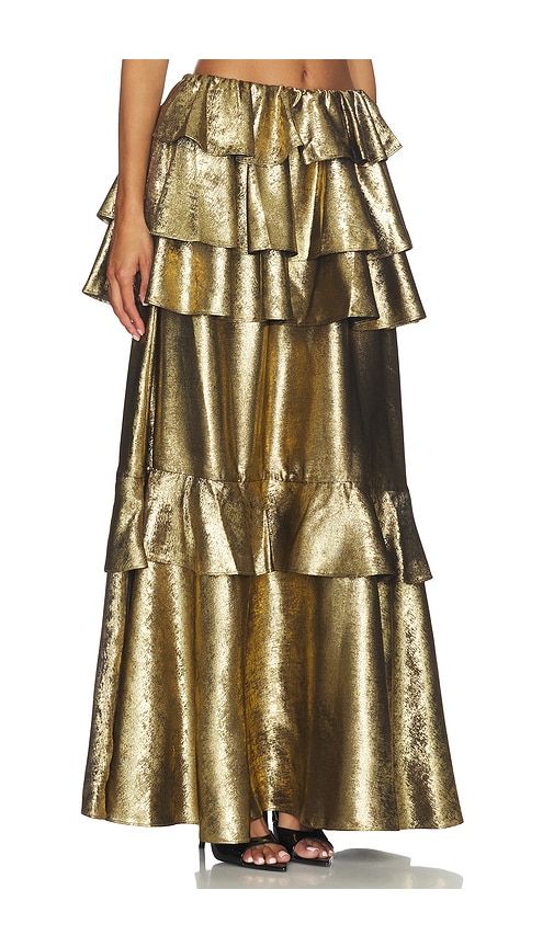 Vilhelmine Gold Tiered Skirt in . - size 4 (also in 6) - AKNVAS - Modalova