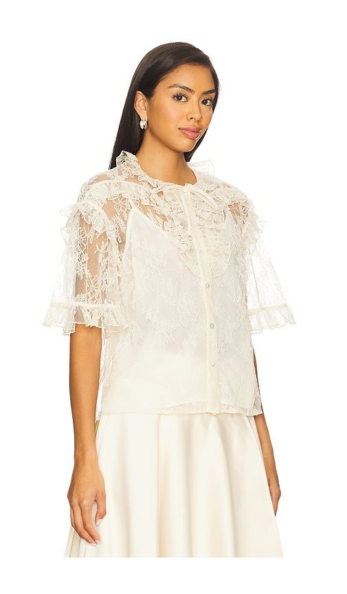 Kyra Lace Top With Detachable Cami in Cream. - size L (also in M) - AKNVAS - Modalova