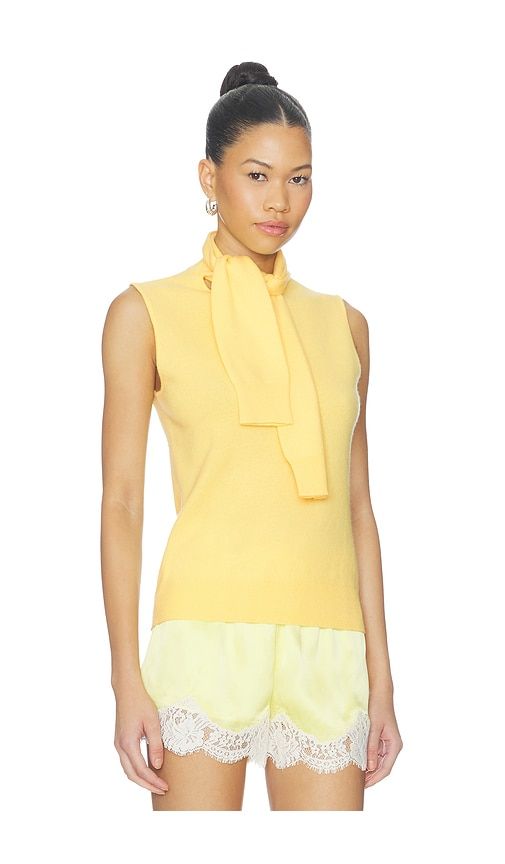 Giorgia Cashmere Wool Blend Sleeveless Tie Knit Top in . - size L (also in M, S, XS) - AKNVAS - Modalova