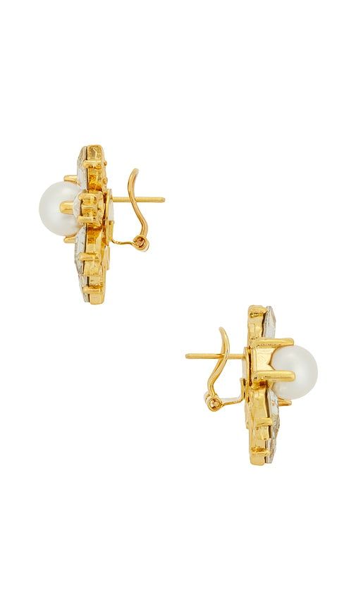 Omega Clasp Flower Motif Stud Earrings in Metallic - Anton Heunis - Modalova