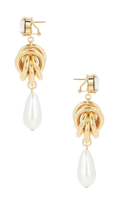 Omega Clasp Oval Knot & Pendant Earrings in Metallic - Anton Heunis - Modalova