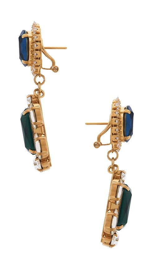 Omega Clasp With Square Pendant Earrings in Blue - Anton Heunis - Modalova