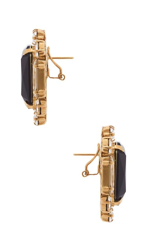Omega Clasp Square Stud in Burgundy - Anton Heunis - Modalova